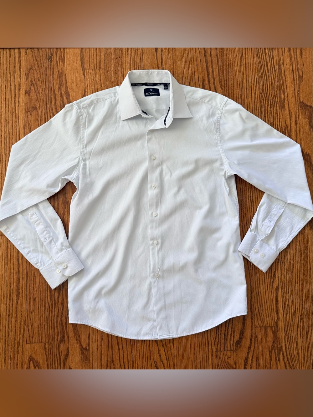 Ben Sherman Men's Dress Shirt 15/15.5 32/33 Slim White Easy Care